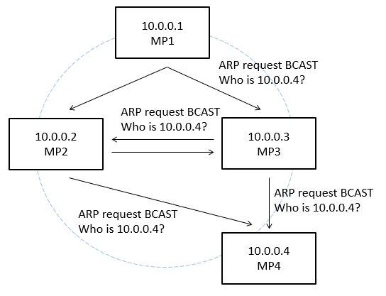 (図) MP1からARP Requestのフラッディング